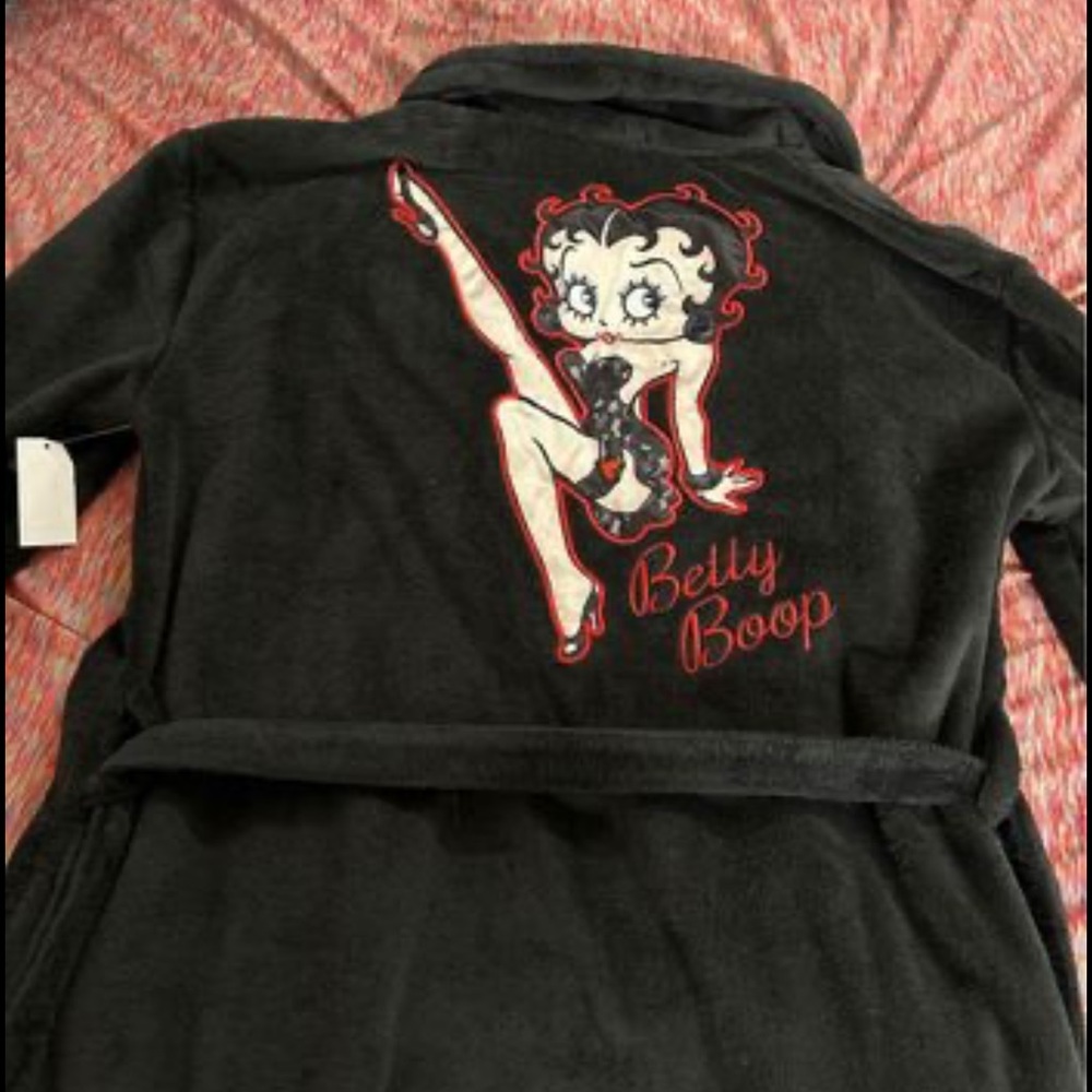 Black plush Betty boop robe size S/M